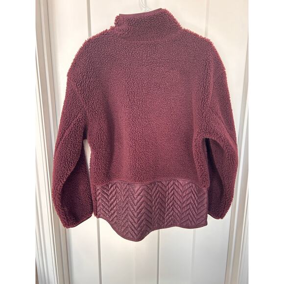 Athleta Women's Cozy Sherpa Sweatshirt Burgundy Size Large - Picture 5 of 11
